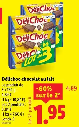 Lidl DELICHOC chocolat au lait offre