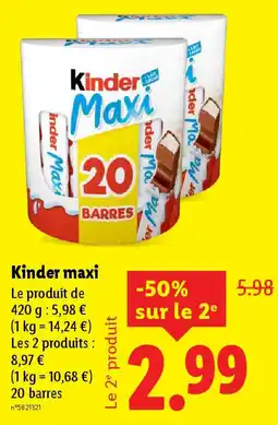 Lidl KINDER MAXI offre