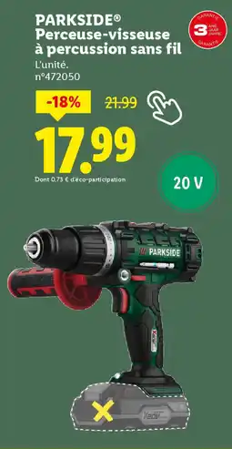 Lidl PARKSIDE Perceuse-visseuse à percussion sans fil offre