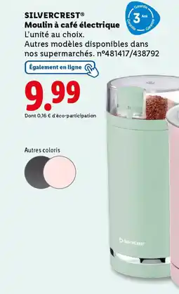 Lidl SILVERCREST Moulin à café électrique offre