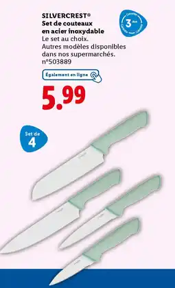 Lidl SILVERCREST Set de couteaux en acier inoxydable offre