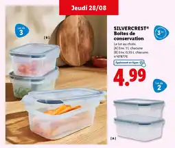 Lidl SILVERCREST Boîtes de conservation offre
