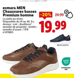 Lidl ESMARA Men chaussures basses premium homme offre