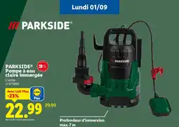 Lidl PARKSIDE Pompe à eau claire immergée offre