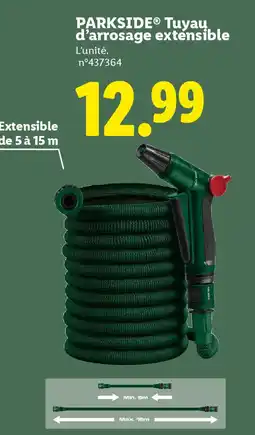 Lidl PARKSIDE Tuyaų d'arrosage extensible offre