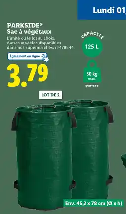 Lidl PARKSIDE Sac à végétaux offre