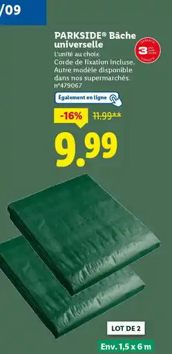 Lidl PARKSIDE Bâche universelle offre