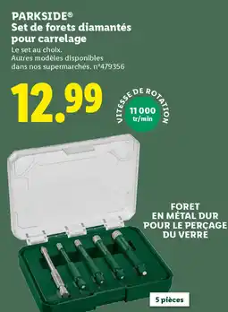 Lidl PARKSIDE Set de forets diamantés pour carrelage offre