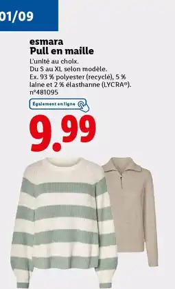 Lidl ESMARA Pull en maille offre
