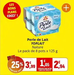 Coccimarket YOPLAIT Perle de Lait Nature offre