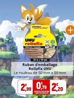 Coccimarket UHU Ruban d'emballage Rollafix offre