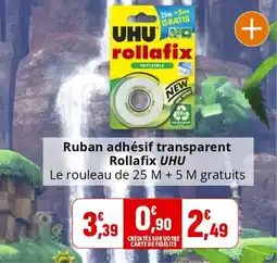 Coccimarket UHU Ruban adhésif transparent Rollafix offre