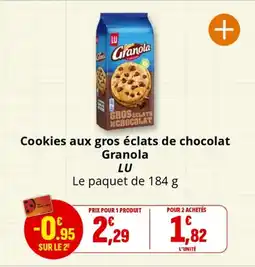 Coccimarket LU Cookies aux gros éclats de chocolat Granola offre
