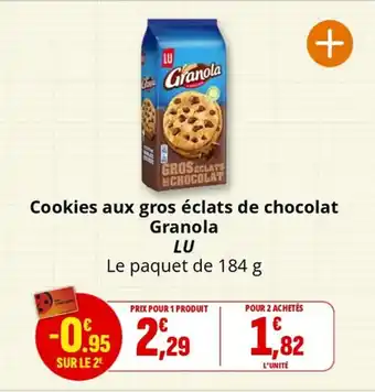 Coccimarket LU Cookies aux gros éclats de chocolat Granola offre