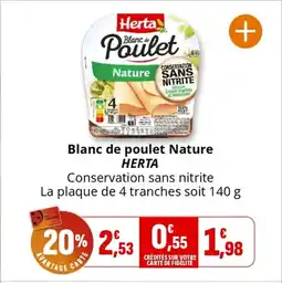 Coccimarket HERTA Blanc de poulet Nature offre