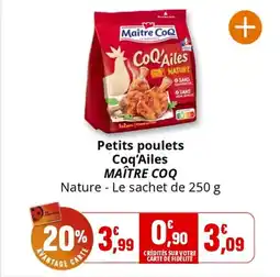Coccimarket MAÎTRE COQ Petits poulets Coq'Ailes offre