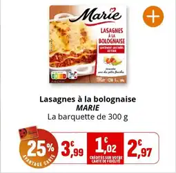 Coccimarket MARIE Lasagnes à la bolognaise offre