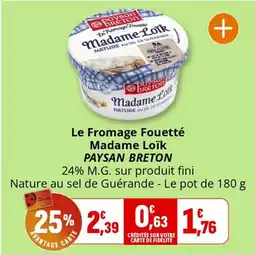 Coccimarket PAYSAN BRETON Le Fromage Fouetté Madame Loïk offre