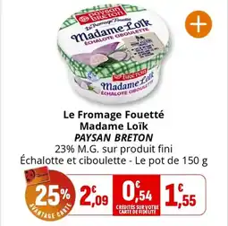 Coccimarket PAYSAN BRETON Le Fromage Fouetté Madame Loïk offre