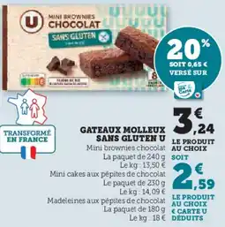 Super U Gateaux molleux sans gluten u offre