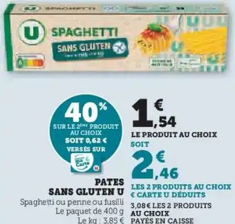 Super U Pates sans gluten u offre