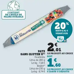 Super U Pate sans gluten u offre