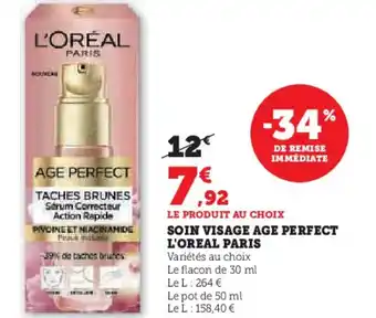 Super U Soin visage age perfect l'oreal paris offre