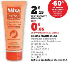 Super U creme mains mixa offre