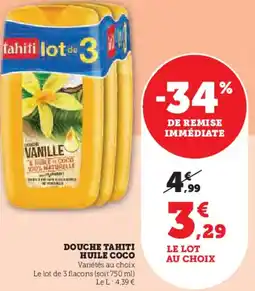 Super U Douche tahiti huile coco offre