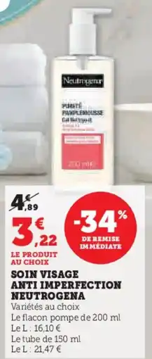 Super U Soin visage anti imperfection neutrogena offre