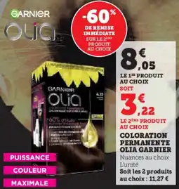 Super U Coloration permanente olia garnier offre