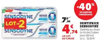 Super U Dentifrice sensodyne offre