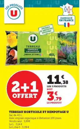 Super U Terreau horticole et rempotage u offre