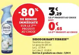 Super U Desodorisant febreze offre