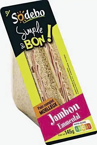 Sandwich Complet Jambon Emmental Simple & Bon Sodebo