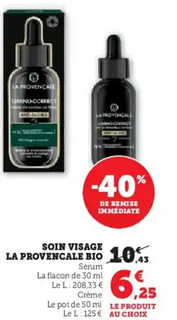 Hyper U Soin visage la provencale bio offre