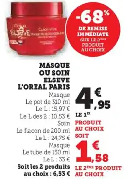 Hyper U Masque ou soin elseve l'oreal paris offre