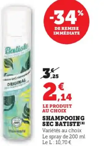 Hyper U Shampooing sec batiste offre