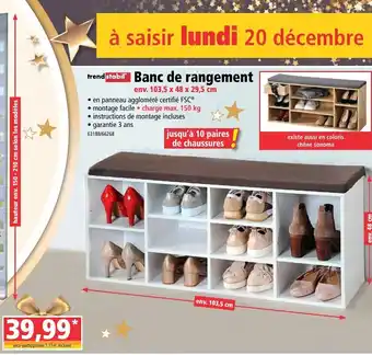 Norma Banc de rangement offre