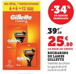 Hyper U De lames gillette recharges offre