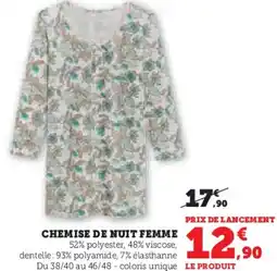 Hyper U Chemise de nuit femme offre