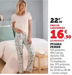 Hyper U Pyjama femme offre