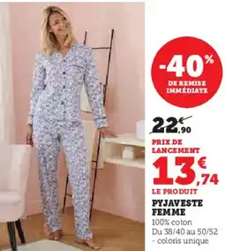 Hyper U Pyjaveste femme offre