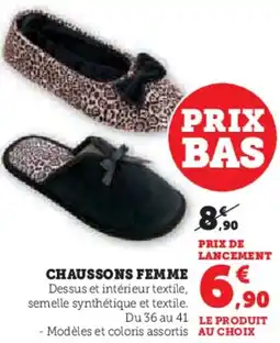 Hyper U Chaussons femme offre