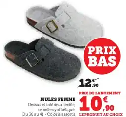Hyper U Mules femme offre