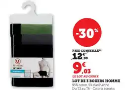 Hyper U Lot de 3 boxers homme offre