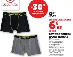 Hyper U Lot de 2 boxers sport homme offre