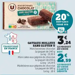 Hyper U Gateaux molleux sans gluten u offre