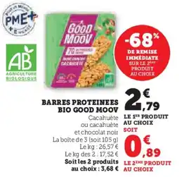 Hyper U Barres proteinees bio good moov offre