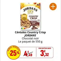 Coccimarket JORDAN'S Céréales Country Crisp offre